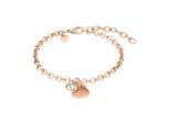 Armband TOM TAILOR "Schmuck Geschenk Edelstahl Herz", roségoldfarben, kristallweiß, kristallweiß, Armbänder, Damen, 20cm, Edelstahl, Armband, mit Kristallglas