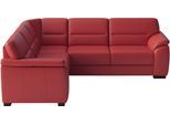 Ecksofa SIT & MORE "Montego Leder, L-Form, B: 255cm", rot (feuerrot), B:255cm H:88cm T:225cm, Sofas, Ecksofa, wahlweise mit Bettfunktion und Schubkasten