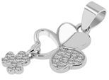 Kettenanhänger ADELIA´S "Anhänger – Kleeblatt Anhänger aus 925 Silber mit Zirkonia", silber, Schmuckanhänger, Damen, Silber 925 (Sterlingsilber), Kettenanhänger, Perfekt als Geschenk zum einfach so