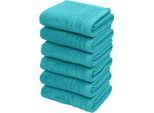 Handtücher OTTO HOME "Sanremo Premium, Premium Handtücher, 600 gr/m², 40x70cm", blau (aqua), B:40cm L:70cm, Frottier, Obermaterial: 100% Baumwolle, Handtücher, mit Bordüre, flauschig und weich, Händehandtücher, 5 Jahre Garantie