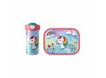 Lunchbox MEPAL "Brotdose + Verschlussbecher Campus 300 ml + 700 ml 2er Set", bunt (unicorn), ABS-Kunststoff, Lebensmittelaufbewahrungsbehälter, Lunchbox