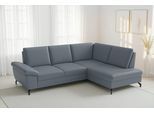 Ecksofa SIT & MORE "Chelsea Leder L-Form, B:249 cm, inkl. Armteil- & Sitztiefenverstellung", graublau, B:249cm H:89cm T:190cm, Sofas, Ecksofa, optional mit Bettfunktion und Bettkasten
