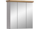 Spiegelschrank WELLTIME "COSENZA, Breite 69cm, 3 Spiegeltüren, 6 Einlegeböden, 9 Fächer", grau (sibiu lärche nb), B:69cm H:71cm T:21cm, FSC-zertifizierter Holzwerkstoff, Schränke, Spiegelschrank, Spiegelschrank, Spiegel, Bad, Badezimmer