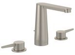 Villeroy & Boch Dreiloch-Waschtischarmatur Conum 440x144x165mm Zugst-Ablaufgarnitur BrushedNickelMa TVW12700100064