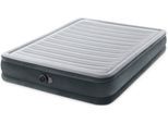 Luftbett INTEX "DuraBeam ComfortPlushMidRise mit 220V Pumpe" Gr. 152, grau (anthrazit), Luftbetten, B/H/L: 152cm x 33cm x 203cm, Kunstfaser, PVC, B:152cm H:33cm L:203cm