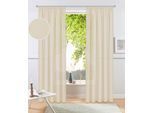 Vorhang OTTO HOME "Parry" Gr. 1, beige (creme), B:140cm H:145cm, Polyester, Recyceltes Material, Gardinen, 2-er Set, blickdicht, monochrom, basic, einfarbig, Bestseller
