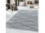 Teppich AYYILDIZ TEPPICHE "PISA 4706", grau, B:120cm H:20mm L:170cm, Polypropylen (PP), Teppiche, Teppich, Läufer, rund, Hoch Tief Struktur, Wohnzimmer,Schlafzimmer