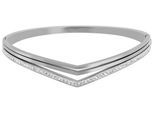 Armreif ADELIA´S "Armband – Armreif aus Edelstahl mit Strass Steinchen Ø 6,0 cm cm", silber, Armbänder, Damen, 6cm, Edelstahl, Armreif, Zum Verschenken – ideal zum Geburtstag