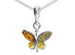 Kette mit Anhänger OSTSEE-SCHMUCK "Ostsee-Schmuck Kette mit Anhänger Schmetterling" Gr. 40, silber, Halsketten, Damen, 40cm, Silber 925 (Sterlingsilber), L: 40
