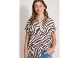 Kurzarmbluse CECIL, Damen, Gr. S (38), braun (braun cacao), Stoff, 100% Viskose, normal normal, V-Ausschnitt, abgesteppt, Blusen, aus softer Viskose