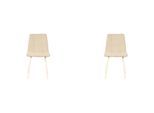 LABEL51 - Eetkamerstoel Nino - Beige - 45x54x89cm - Set van 4