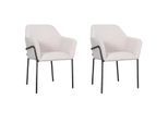 LABEL51 - Eetkamerstoel Dexter - Beige - 62x66x85cm - Set van 2