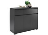 Carryhome Kommode , Anthrazit , Kunststoff , 2 Fächer , 3 Schublade(n) Schubladen , 120x103x48 cm , Kleinmöbel, Kommoden, Kommoden