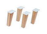 Mid.you FUßSET, Eiche, Holz, 4-teilig, Eiche, massiv, Schlafzimmer, Kleiderschränke, Schrankzubehör, sonstiges Schrankzubehör
