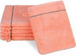 Waschhandschuh ROSS "Überkaro 9032", rosa (peach pink, flanell), B:12cm L:20cm, Frottier, Frottier, Handtücher, 100% Baumwolle, made in Germany