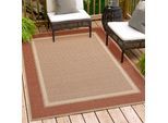 Teppich ANDIAMO "ARIZONA 2", terra, B:67cm H:5mm L:140cm, Kunstfaser, Teppiche, Teppich, Flachgewebe, mit Bordüre, In- und Outdoor geeignet, wetterfest