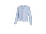 Strickjacke NÜBLER "Strickjacke Amira", Damen, Gr. XS, blau, Obermaterial: 50% Baumwolle CO. 50% Polyacryl PAN., Strickjacken Strickjacke