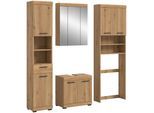 Badmöbel-Set WELLTIME "SIENA, 4 teilig, bestehend aus:", braun (artisan eiche nachbildung), B:190cm H:191cm T:34cm, Holzwerkstoff, Kastenmöbel-Sets, Badmöbel-Set, Hochschrank, WBU, Spiegelschrank, Waschmaschinenumbauschrank