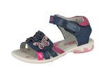 Sandale LICO "Sandale Lindsey V - marine/pink/rosa", Mädchen, Gr. 29, blau, Synthetik, Schuhe Sandale