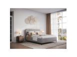 Livetastic , Graphitfarben , Holz, Textil, Holzwerkstoff , 140x200 cm , Bettkasten, Lattenrost, gepolstertes Kopfteil ,