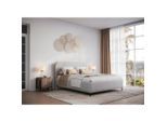 Livetastic , Hellgrau , Holz, Textil, Holzwerkstoff , 180x200 cm , Bettkasten, Lattenrost, gepolstertes Kopfteil ,