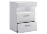 Livetastic , Weiß , Holzwerkstoff , 2 Schublade(n) Schubladen , 45x61x39 cm , Schlafzimmer, Nachtkästchen
