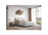 Livetastic , Grau , Holz, Textil, Holzwerkstoff , 180x200 cm , Bettkasten, Lattenrost, gepolstertes Kopfteil ,