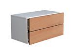 Livetastic , Weiß, Honigeiche , Holzwerkstoff , 2 Schublade(n) Schubladen , 60x30x32 cm , hängend ,