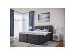 Livetastic , Anthrazit , Textil, Holzwerkstoff , H2 + H3 , 160x200 cm , Bettkasten, gepolstertes Kopfteil, Topper durchgehend, Wendematratze mit unterschiedlichen Härtegraden, Matratze geteilt ,