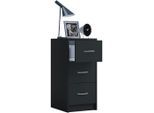 Livetastic , Schwarz , Holzwerkstoff , 3 Schublade(n) Schubladen , 35x65x35 cm , erweiterbar ,