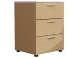 Livetastic , Weiß, Eichefarben , Holzwerkstoff , 3 Schublade(n) Schubladen , 46x59x42 cm ,