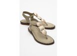 Giulia Leder Flach Sandale