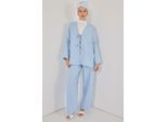 V-hals cardigan en wijde broek set