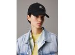 Baseball Cap CALVIN KLEIN JEANS "EMBROIDERED MONOGRAM CAP", Damen, schwarz, Stoff, Baumwolle, unifarben, Caps, mit Logostickerei