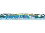 Bordüre A.S. CRÉATION "Fishing Captain", blau (dunkelblau weiß gelb), B:0,16m L:5m, Papier, Tapeten, Kindertapete Tapete für Baby- und Kinderzimme Borte Design Wandtapete
