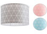 PACO HOME Deckenleuchte "Stella 401", weiß, 1, Ø 45,5cm H: 29,5cm, Leuchten, Deckenlampe Wohnzimmer Schlafzimmer Hängelampe Skandi Rauten E27, Kinderlampe