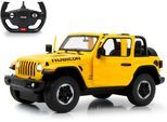 RC-Auto JAMARA "Deluxe Cars, Jeep Wrangler JL, 1:14, gelb, 2,4GHz", gelb, Fernlenkfahrzeuge, KinderB:14,5cm H:13,5cm T:30,5cm, RC-Auto, mit LED-Licht, B:14,5cm H:13,5cm T:30,5cm