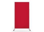 Magnetoplan mobile Moderationstafel VarioPin White, Hoch-/Querformat, 2-seitig nutzbar, B 1000 x H 1800 mm, Filz/Aluminium, rot/weiß