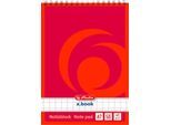 Herlitz Spiralnotizblock x.book, Format A7, 50 Blatt, kariert, weiß, 10 Stück