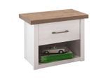 Carryhome Nachtschrank, Weiß, Trüffeleiche, Holzwerkstoff, 1 Schublade(n) Schubladen, 51x46x43 cm, Schlafzimmer, Nachttische