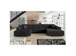 P & B Wohnlandschaft, Schwarz, Kunststoff, 5-Sitzer, 359x165 cm, Made in EU, Liegefunktion, Wohnzimmer, Sofas & Couches, Wohnlandschaften