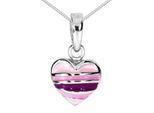 Kette mit Anhänger OSTSEE-SCHMUCK "Ostsee-Schmuck Kette mit Anhänger kleines Herz" Gr. 45, rosa, Halsketten, Damen, 45cm, Silber 925 (Sterlingsilber), L: 40