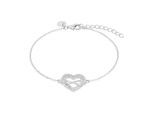 Armband TOM TAILOR "Schmuck Geschenk Silber 925 Herz Infinity Unendlichkeitsschleife", silber (silberfarben, kristallweiß, kristallweiß), Armbänder, Damen, 20cm, Silber 925 (Sterlingsilber), Armband, mit Zirkonia (synth.)