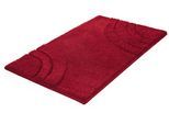 Badematte KLEINE WOLKE "»Saturn«, Badvorleger, Badezimmer Teppich", rot (granat), H:25mm, Polyacryl, Badematten, Badematte, Badteppich, Uni Farben, modernes Design, Hoch-Tief Effekt
