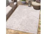 Outdoorteppich CARPET CITY "DUO RUG 5845", beige (creme), B:200cm H:5mm L:290cm, Obermaterial: 100% Polypropylen, Teppiche, Outdoorteppich, Wendeteppich Wetterfest In- & Outdoor, Balkon, Terrasse, Wohnzimmer