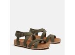 Sandale TIMBERLAND "MALIBU WAVES BACKSTRAP SANDAL", Damen, Gr. 41,5, dk grn nubuck, Leder, Schuhe Sandale, aus Leder