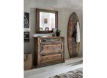 Schuhkommode SIT "Riverboat", bunt, B:85cm H:90cm T:40cm, Massivholz, Recyceltes Altholz, Sideboards, Schuhkommode, aus recyceltem Altholz, Shabby Chic, Vintage
