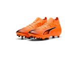 Fußballschuh PUMA "ULTRA 6 MATCH+ FG/AG", Damen, Gr. 44, heat fire, puma schwarz, glowing rot, Synthetik, Schuhe Fußballschuh, für Rasen- und Kunstrasenplätze, mit SPEEDSYSTEM Laufsohle