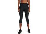 3/4-Leggings UNDER ARMOUR "TECH", Damen, Gr. S, N-Gr, schwarz, Obermaterial: 87% Polyester, 13% Elasthan, Hosen, mit Handytasche