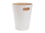 Umbra Papierkorb Woodrow, Weiß, Holz, 7,5 L, 23x28x23 cm, Küchen, Küchenausstattung, Mülleimer